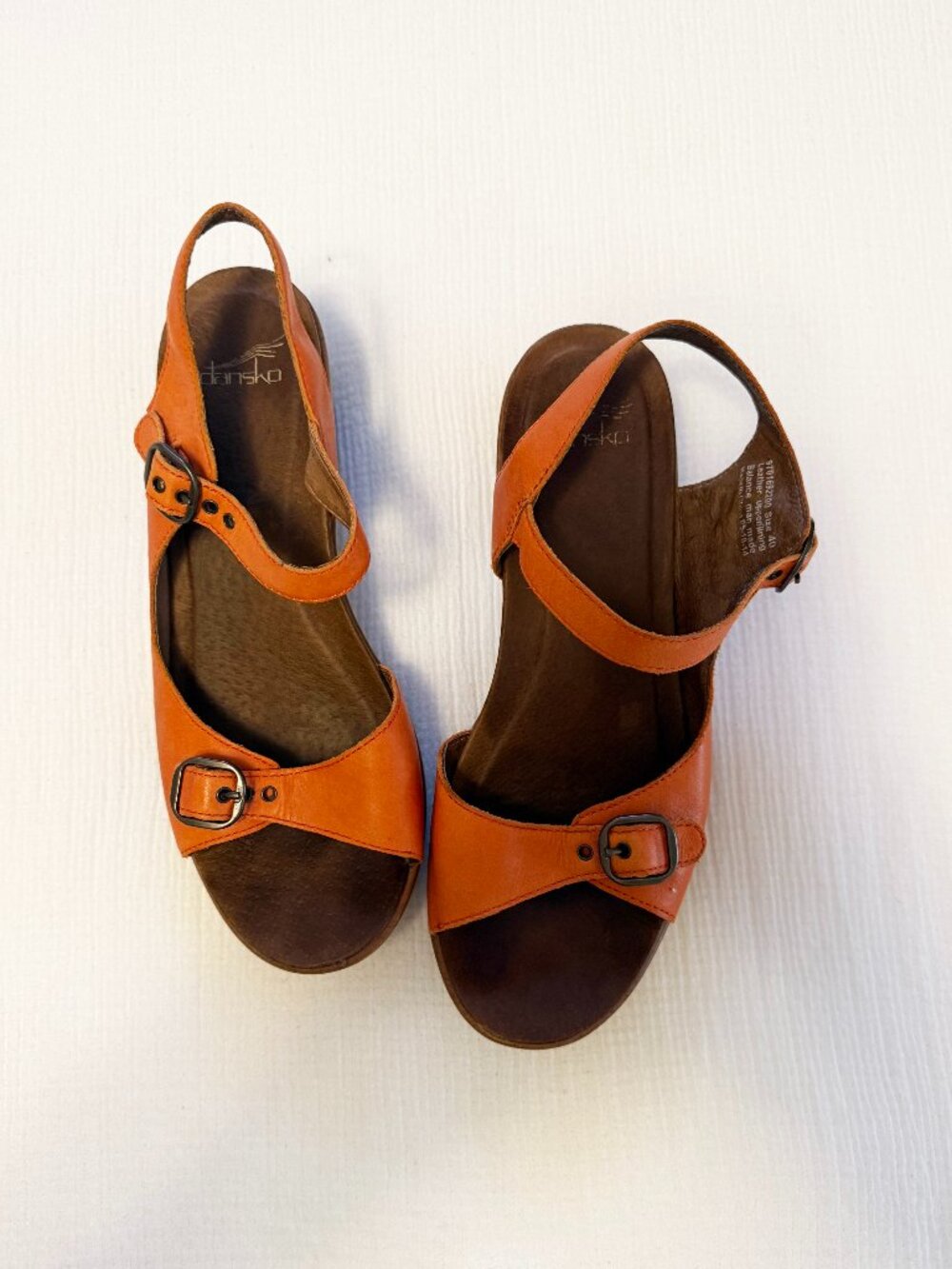 Dansko Orange Buckle Sandals | Size 40